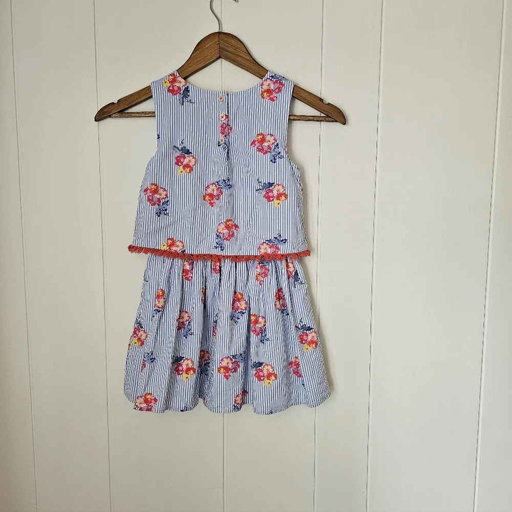 Joules Floral Striped Girls Layered Dress
